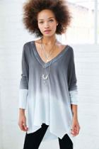 Urban Outfitters Pins And Needles Dip-dye Tunic Top,green Multi,xs