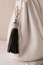 Urban Outfitters Usb Leather Tassel Keychain + Charging Cord,black,one Size