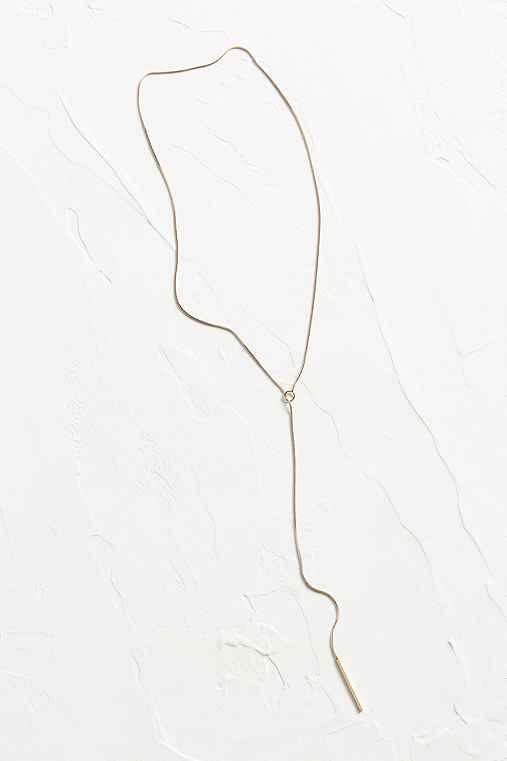 Urban Outfitters Sonya Simple Loop Lariat Necklace,gold,one Size