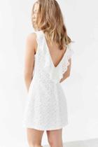 Urban Outfitters Kimchi Blue Plunge-back Lace Frock Dress,white,s