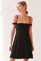 Urban Outfitters Motel Widuri Cold Shoulder Slip Mini Dress,black,s