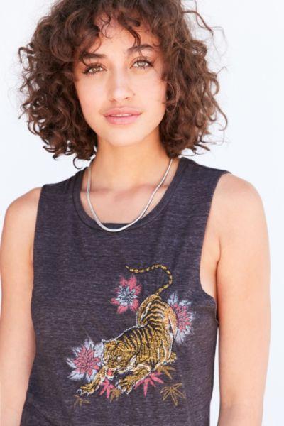Urban Outfitters Future State Embroidered Animal Muscle Tee