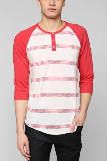 Alternative 3/4 Two-tone Henley Tee