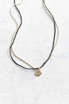 Urban Outfitters Shine Black Charm Necklace,gold,one Size