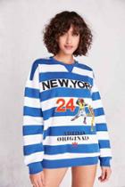 Urban Outfitters Adidas Originals + Uo New York Striped Pullover Sweatshirt,multi,l