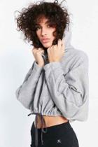 Urban Outfitters Project Social T Justin Cinched Cropped Hoodie Tee,grey,xs