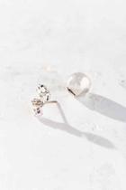 Urban Outfitters Mayu Rhinestone Front/back Earring,silver,one Size
