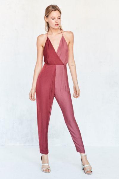 Silence + Noise Sweet And Salty Satin Colorblock Jumpsuit