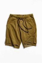 Urban Outfitters Uo Blake Washed Double Layer Short,olive,s