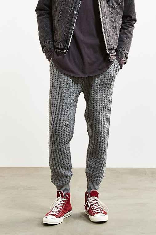 Urban Outfitters Uo Thermal Stitch Sweater Pant,grey,xl