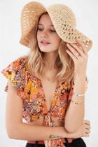 Urban Outfitters Kimchi Blue Sun Daze Straw Floppy Hat,tan,one Size