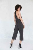 Urban Outfitters Silence + Noise Calina Culotte Slip Jumpsuit,black,l