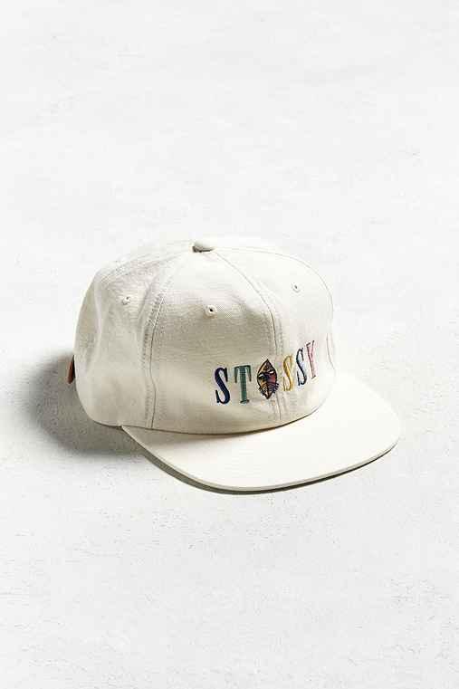 Urban Outfitters Stussy Mask Logo Strapback Hat,ivory,one Size