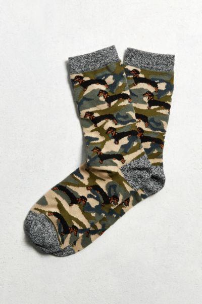 Urban Outfitters Camo Dachshund Sock