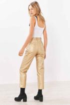 Urban Outfitters Bdg Girlfriend Vegan Leather Pant - Gold,gold,29