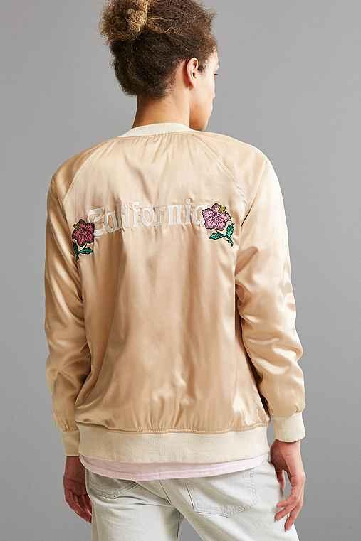 Urban Outfitters Stussy Cali Satin Jacket,chartreuse,l