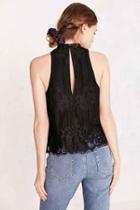 Urban Outfitters Kimchi Blue Tilly Lace Mock-neck Top,black,l