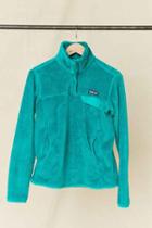 Urban Outfitters Vintage Patagonia Turquoise Textured Fleece Pullover Jacket,assorted,one Size