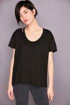 Urban Outfitters Truly Madly Deeply Tori Scoopneck Tee,black,m