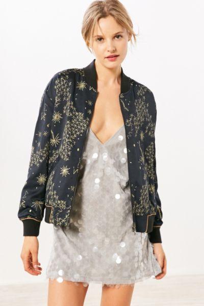 Urban Outfitters Silence + Noise Livia Celestial Bomber Jacket