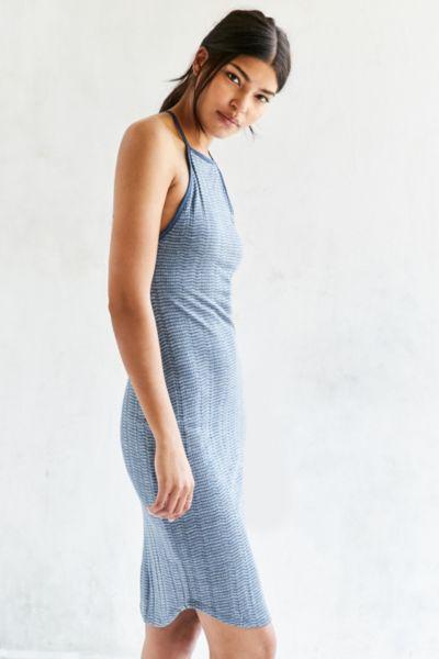 Silence + Noise Remy Stripe Bodycon Midi Dress