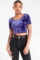 Urban Outfitters Silence + Noise Tavi Crushed Velvet Cropped Tee