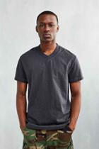 Urban Outfitters Cpo Infantry Slub V-neck Tee,washed Black,m