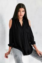 Urban Outfitters Silence + Noise Cold Shoulder Button-down Shirt