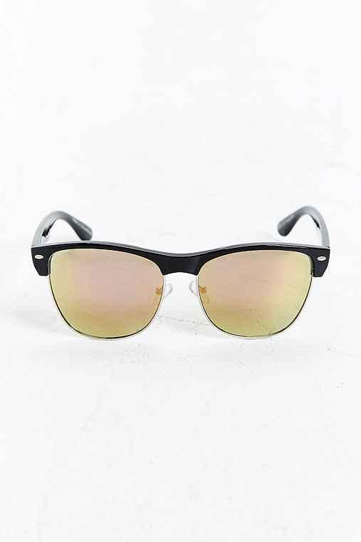 Urban Outfitters Large Half-frame Sunglasses,black,one Size