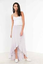 Urban Outfitters Ecote Aranza Ruffle Wrap Maxi Skirt,lavender,s
