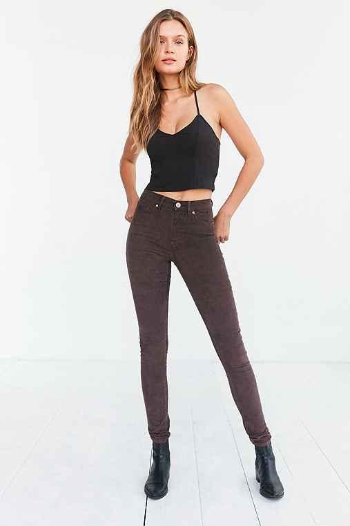 Urban Outfitters Bdg Twig Corduroy High-rise Skinny Pant,purple,27 |  LookMazing