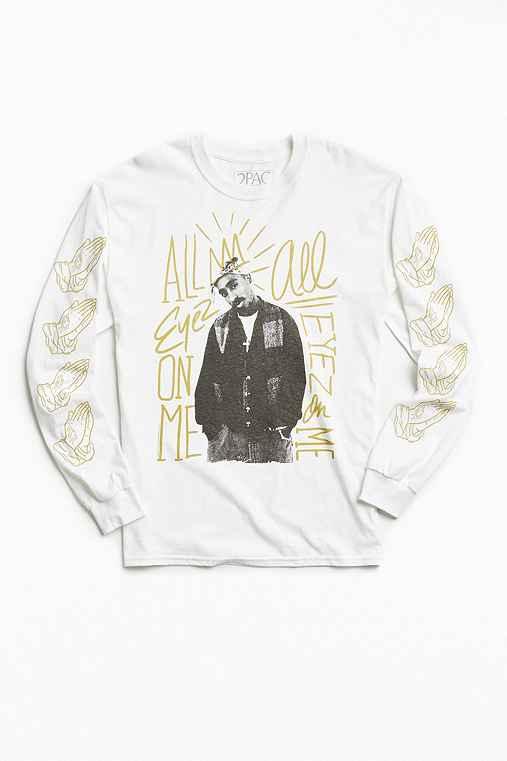Urban Outfitters 2pac All Eyez Long Sleeve Tee,white,l