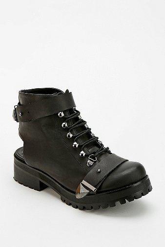 Deena & Ozzy Back-cutout Combat Ankle Boot