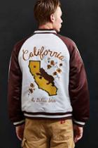 Urban Outfitters Uo Embroidered California Souvenir Jacket,maroon,s