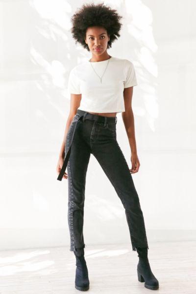 Urban Outfitters Bdg Girlfriend High-rise Jean - Deconstructed Hem