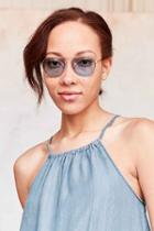 Urban Outfitters Far Out Translucent Metal Aviator Sunglasses,blue,one Size
