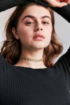 Urban Outfitters Luv Aj Lace Link Choker Necklace,gold,one Size