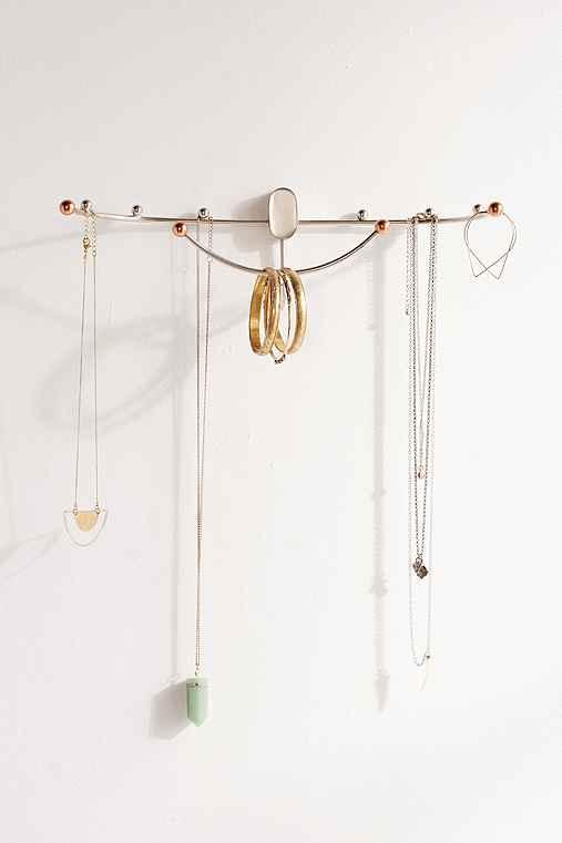 Urban Outfitters Beth Curved Hanging Jewelry Organizer,silver,one Size