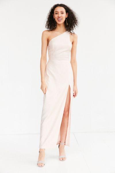 Urban Outfitters Silence + Noise Metallic One-shoulder Maxi Dress