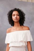 Urban Outfitters Ecote Winona Ruffle Off-the-shoulder Top,white,s