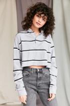 Urban Outfitters Urban Renewal Recycled Cropped Long Sleeve Polo Shirt