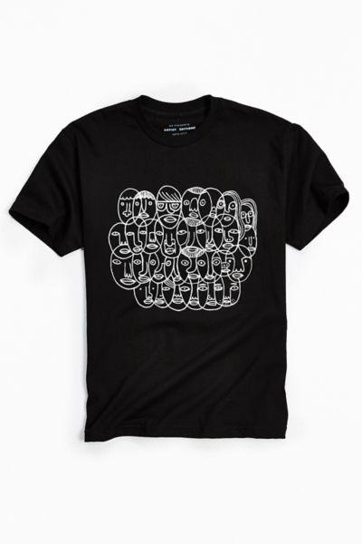 Urban Outfitters Uo Artist Editions Nate Otto Venn Faces Tee