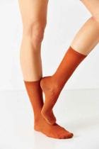 Urban Outfitters Basic Ribbed Trouser Sock,bright Orange,one Size