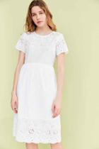 Urban Outfitters Kimchi Blue Eyelet Babydoll Midi Dress,white,2