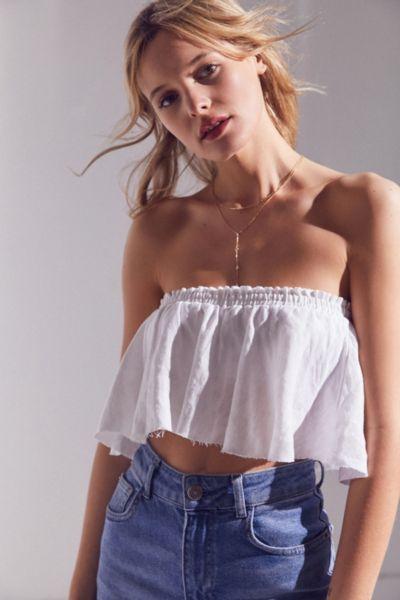 Faithfull The Brand Suns Out Strapless Cropped Top