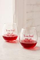 Urban Outfitters You Had Me At Merlot Stemless Wine Glasses Set