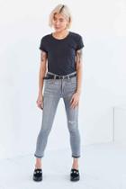 Urban Outfitters A Gold E Sophie Crop High-rise Distressed Skinny Jean - Grey,grey,24