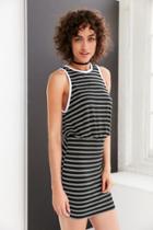 Urban Outfitters Bdg Striped Blouson Mini Dress