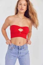 Urban Outfitters Kimchi Blue Zoe Twisted Strapless Sweater Top,red,s