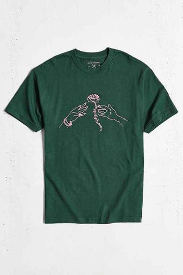 Urban Outfitters Division Of Labor Rose Tee,dark Green,l